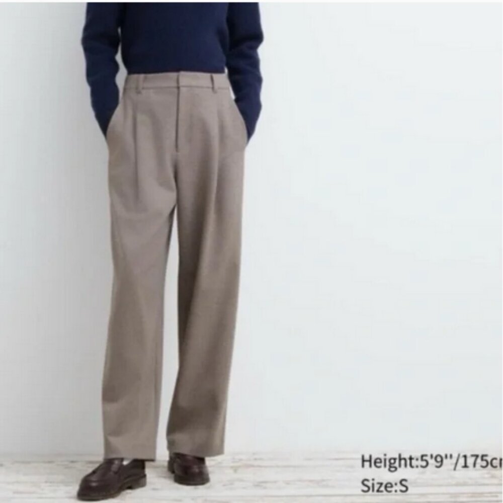 Uniqlo x Comptoir des Cotonniers Brushed Jersey Pleated Wide Pants Size M